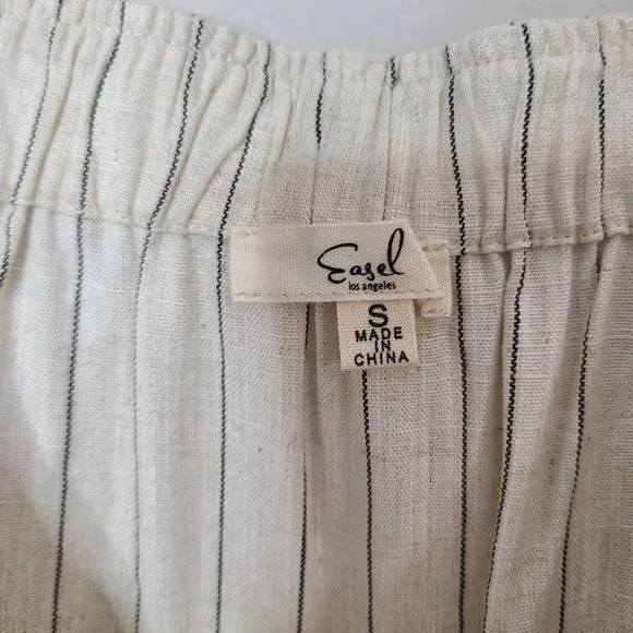 New Easel Cotton Linen Blend Striped Jumpsuit S - Picture 8 of 9